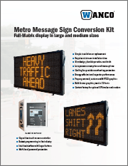 Wanco Metro Message Sign Conversion Kit Brochure