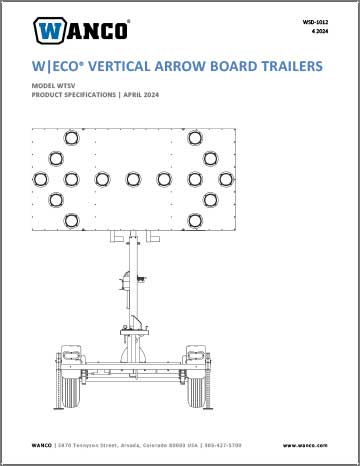 Wanco Vertical Arrow Board Trailer Specifications