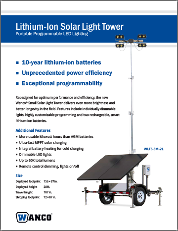 Wanco Small Solar Lithium-Ion Light Tower Flyer
