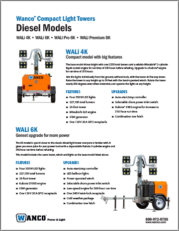 Wanco Compact Light Towers Brochure