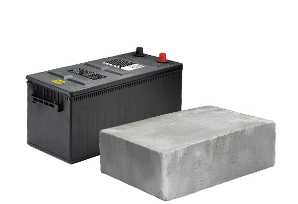 Maintenance-free AGM battery and concrete block
