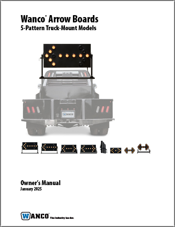 Owner's Manual for Wanco Truck-Mount 5-Pattern Arrowboards