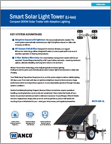 Wanco Small Smart Solar Light Tower brochure
